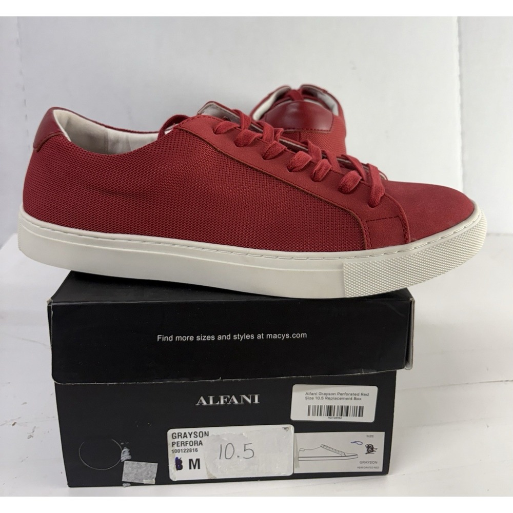 Alfani Men's Grayson Lace-Up Sneakers Fashion Perforated Blue/White Size 10M